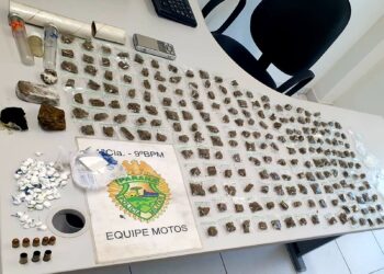 Equipe Motos encontra mochila com mais de meio quilo de entorpecentes e munições na Vila São Jorge