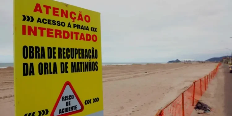 Moradores estão na bronca com paralisação das obras da Orla de Matinhos