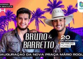 Dupla sertaneja Bruno e Barreto se apresenta em reinauguração da Praça de Eventos Mário Roque