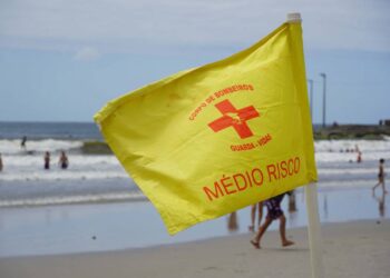 Verde, amarela, vermelha e preta: bandeiras na orla ajudam a orientar banhistas