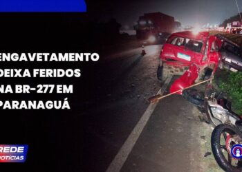[VÍDEO] Engavetamento entre cinco veículos deixa seis feridos na BR-277 em Paranaguá