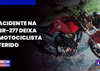 [VÍDEO] Motociclista fica ferido em acidente na BR 277 em Alexandra