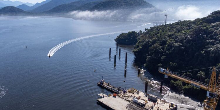 Com início do trecho estaiado, Ponte de Guaratuba chega a 11% de conclusão