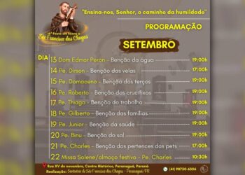 [VÍDEO] Confira a programação para a 16.ª festa em louvor a São Francisco das Chagas