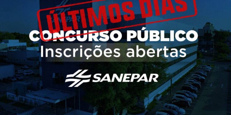 Inscrições para o concurso público da Sanepar encerram na segunda-feira, dia 21