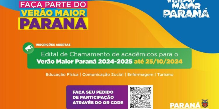 Estado seleciona acadêmicos para participar do Verão Maior Paraná 2024/2025