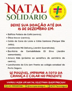 Banner de divulgação do "Natal Solidário" da ACM - Foto: Reprodução