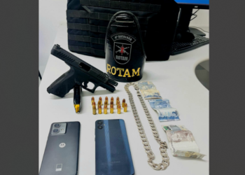 Acompanhamento tático realizado pela ROTAM termina com pistola apreendida e dois presos em Paranaguá