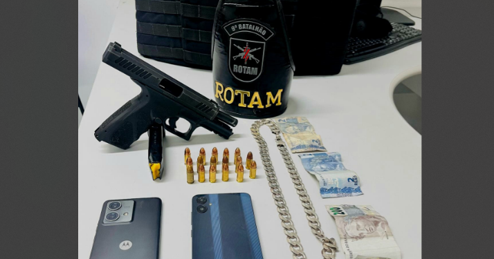 Acompanhamento tático realizado pela ROTAM termina com pistola apreendida e dois presos em Paranaguá