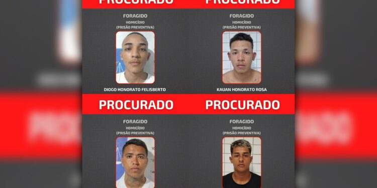 PCPR divulga foto de quatro foragidos crimes distintos em Paranaguá