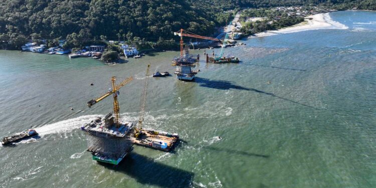 Ponte de Guaratuba chega a 60% de execução com avanço nas obras dos acessos