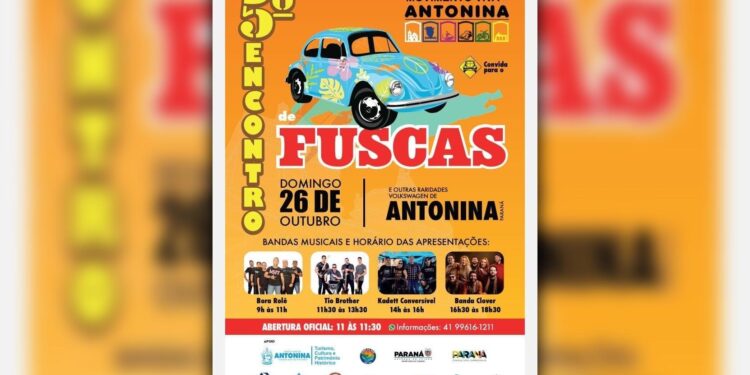 Antonina recebe 5.º Encontro de Fuscas e outras raridades Volkswagen neste domingo, 26