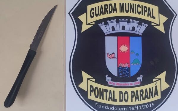 Rapaz que ameaçou a companheira com uma faca e agrediu o enteado é preso pela Guarda Civil em Pontal do Paraná