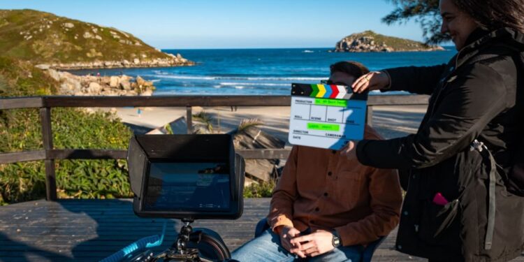 Bastidores do filme “É linda! Quero te proteger” - Foto: Divulgação